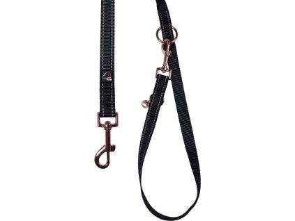 Vodítko pre psov Anam Cara HKM, black/rosegold (Veľkosť S)
