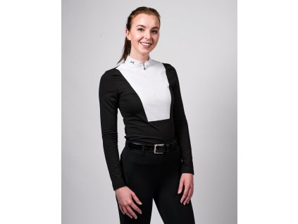 Tričko na preteky s dlhým rukávom Sanna Fager, čierne