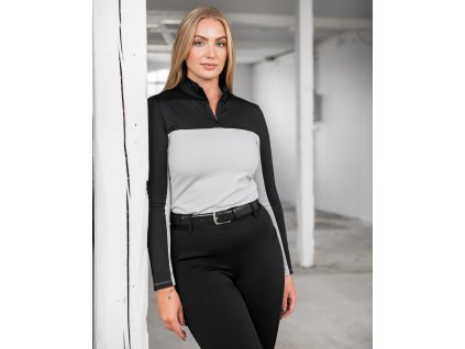 Tričko s dlhým rukávom Naomi Fager, black/light grey