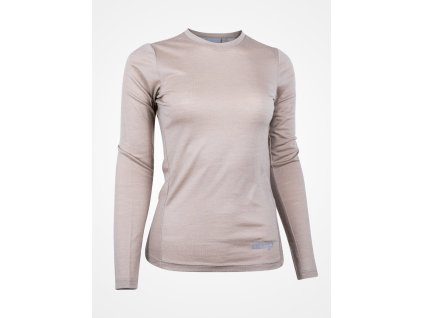 Tričko vlnené Merino UHIP, s dlhým rukávom, unisex, taupe sand