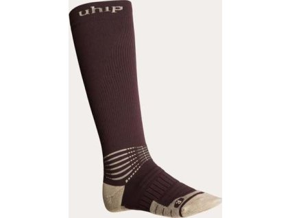 Podkolienky jazdecké Wool UHIP, kompresné, vlnené, pár, obsidian brown