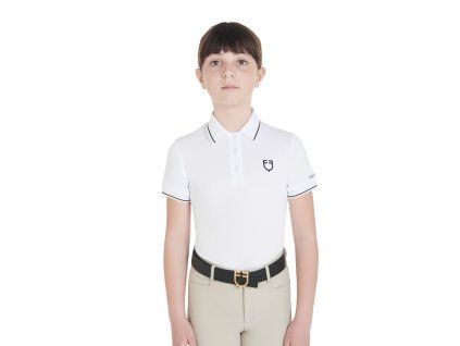 Tričko polo Equestro, detské, biele (Veľkosť 10 rokov)