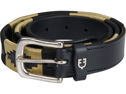 Opasok kožený Polo S Equestro, black/beige/black