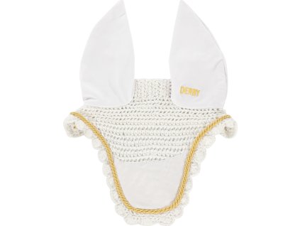 Ušaňa bavlnená Derby, FULL, white/gold/white