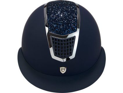 Prilba jazdecká Eclipse Stone Mat Wide Visor Equestro, navy/silver (Obvod hlavy 	59-61 cm)