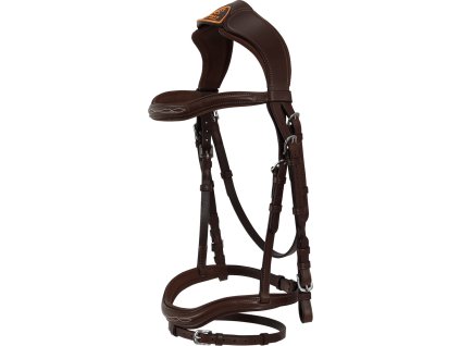 Uzdečka kožená Amazzone Acavallo, tmavohnedá