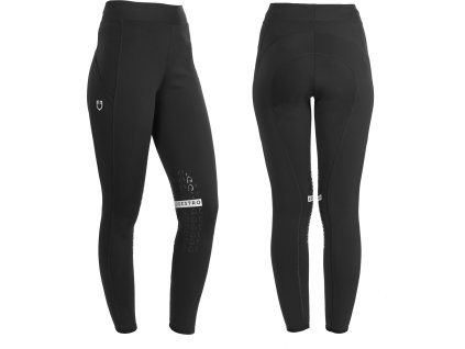 Legíny jazdecké Kao Equestro, s gripom na kolenách, dámske, čierne/biele