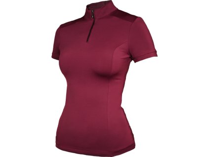 Tričko UV Protection Bordeaux Equestrian Stockholm, s krátkym rukávom, dámske, deep red