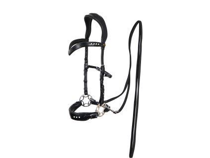 Uzdečka Hackamore Glory F.R.A., čierna (Veľkosť PONY)