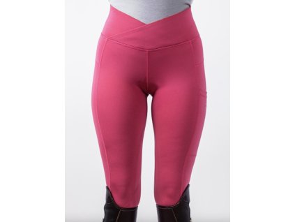 Legíny jazdecké Jocelyn PS of Sweden, s gripom, vyšším pásom, dámske, berry pink
