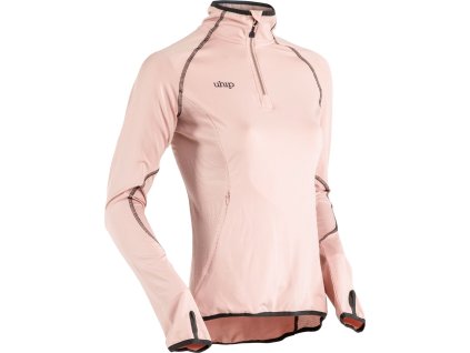 Tričko tréningové Ultimate UHIP, dámske, s polovičným zipsom, silver pink