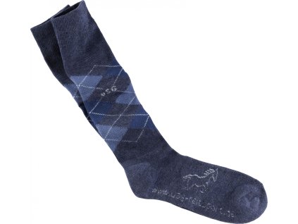 Podkolienky jazdecké Caro USG, pár, navy/melange/jeans