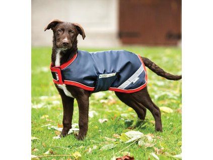 Deka pre psov Waterproof RAMBO, 100 g, navy/red (Veľkosť L)