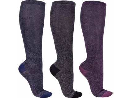 Podkolienky jazdecké QHP, 3 páry, mix colours