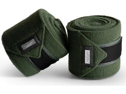 Bandáže fleecové Deep Olivine Equestrian Stockholm, 4 ks, 4 m, dark green