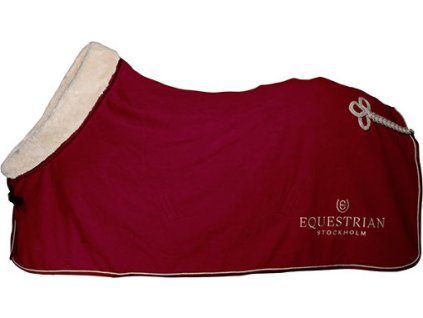 Deka odpocovacia Bordeaux Equestrian Stockholm, s golierom, deep red