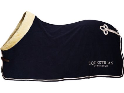 Deka odpocovacia Equestrian Stockholm, s golierom, navy