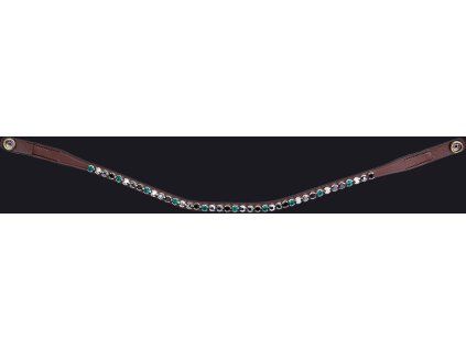 Čelenka PresTeq, brown/emerald (Veľkosť PONY)