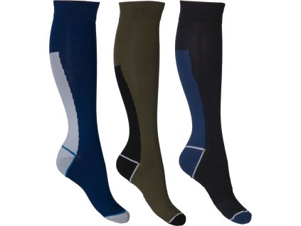 Podkolienky jazdecké Mateo HKM, 3 páry, olive/deep blue