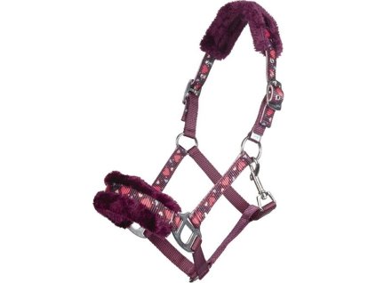 Ohlávka s barančekom Heart HKM, wine red