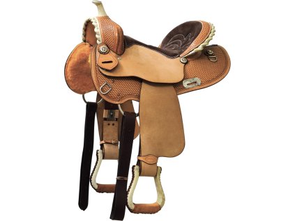 Sedlo westernové Arabian Brown Seat Denver, barelové, cognac