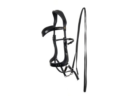 Uzdečka bezzubadlová Glory F.R.A., systém 4, čierna
