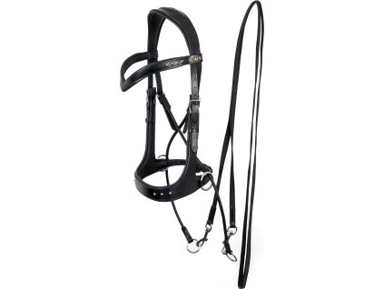 Uzdečka bezzubadlová Glory F.R.A., systém 5, čierna