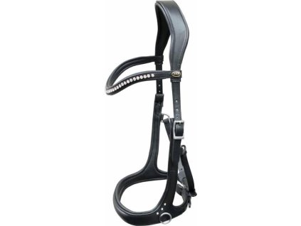 Uzdečka bezzubadlová Sidepull Rebecca F.R.A., čierna