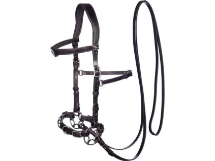 Uzdečka Hackamore Caval F.R.A., hnedá