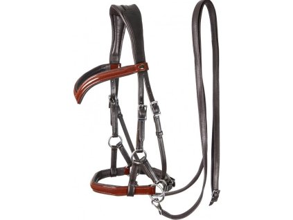 Uzdečka bezzubadlová Sidepull Isabel F.R.A., brown/gloosy