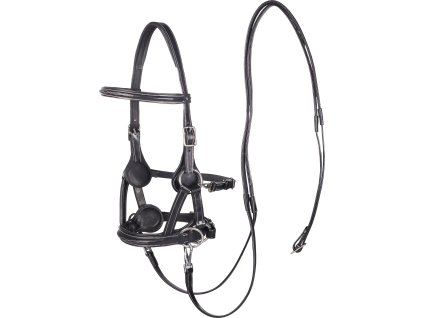 Uzdečka bezzubadlová Sidepull Flandy F.R.A., čierna