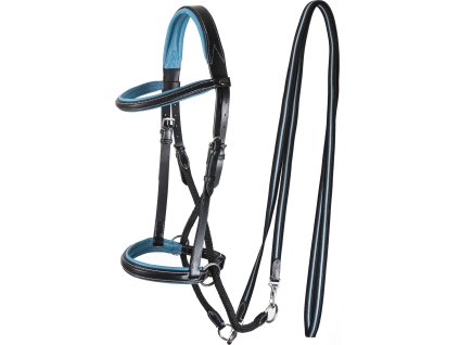 Uzdečka bezzubadlová Dietsji F.R.A., black/sky blue