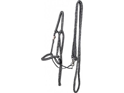 Uzdečka bezzubadlová Nanouk F.R.A., povrazová, black/white