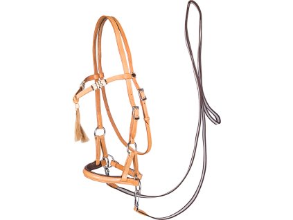 Uzdečka bezzubadlová Shango Sidepull F.R.A., nature