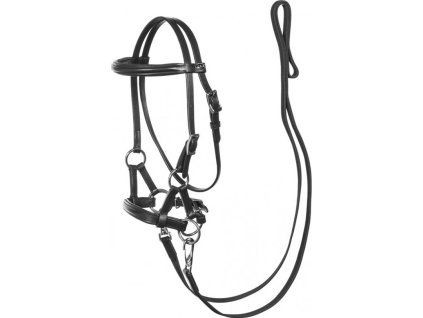 Uzdečka bezzubadlová Sidepull Pardoes F.R.A., čierna (Veľkosť EXTRA FULL)