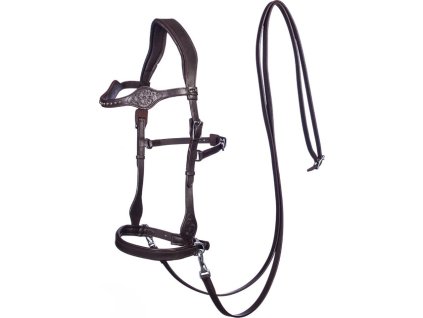 Uzdečka bezzubadlová Sidepull Dandy F.R.A., hnedá