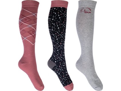 Podkolienky jazdecké Colorado HKM, 3 páry, black/red