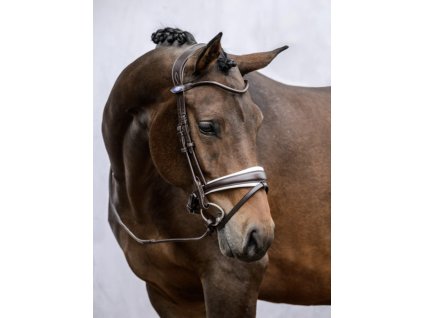 Uzdečka s bielym polstrovaním GP PS of Sweden, hnedá