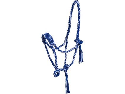 Ohlávka povrazová Braided Pool's, royal/white