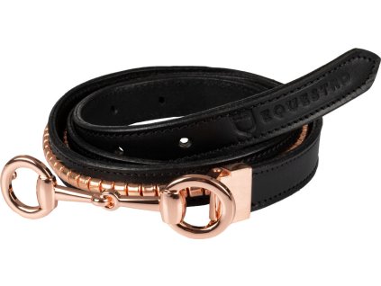 Opasok kožený Clincher Bit Equestro, dámsky, black/rose gold