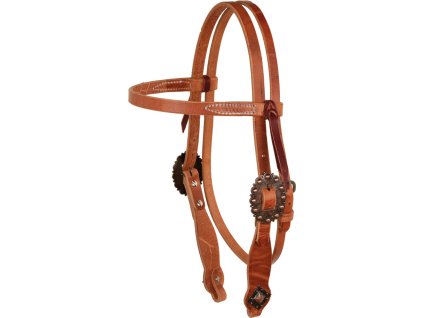 Uzdečka westernová Spotted Buckle Berlin Custom Leather, COB/FULL, natural