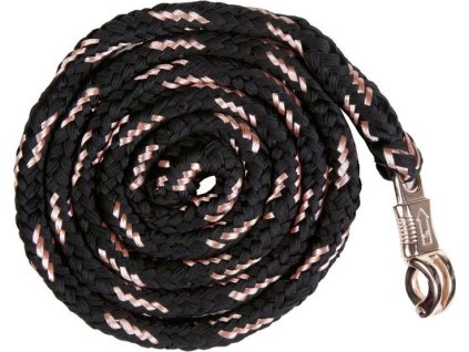 Vodítko Rosegold HKM, s panic karabínou, 1,8 m, black/rose-gold