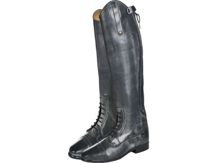 Čižmy jazdecké Valencia HKM, štandardné lýtko, pre dospelých, black/grey