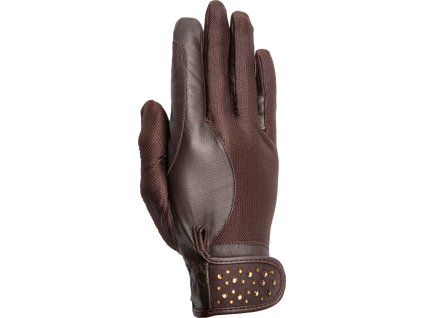 Rukavice jazdecké Tokio RSL, dámske, brown/gold coloured