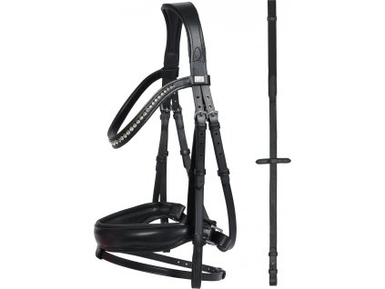 Uzdečka Cryll HorseGuard, so švédskym nánosníkom, čierna