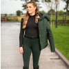 Legíny jazdecké Avélie QHP, s gripom, dámske, jungle green