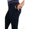 Legíny jazdecké Aymee HKM, s gripom, detské, deep blue
