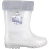 Gumáky zateplené Light Glitter Equipage, detské, silver