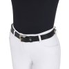Opasok kožený Diamond Equestro, black/silver