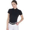 Opasok kožený Diamond Equestro, black/silver